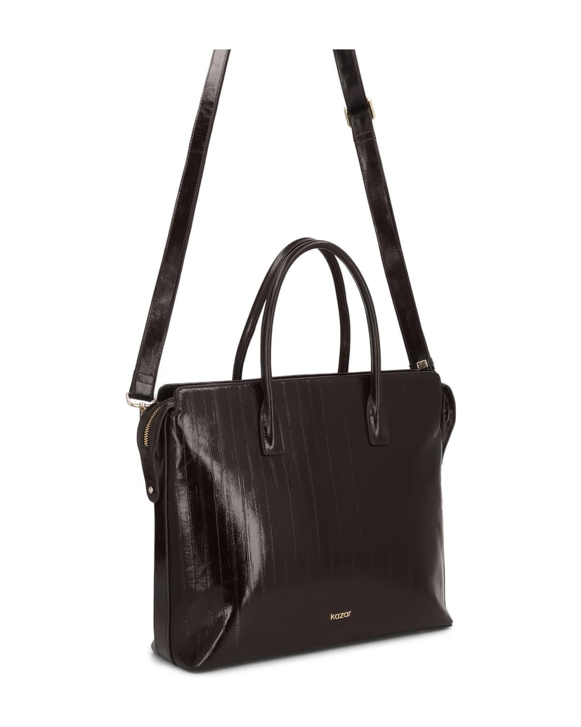 Kazar-Dark-brown-Embossed-leather-briefcase-bag-tmavá-hnedá