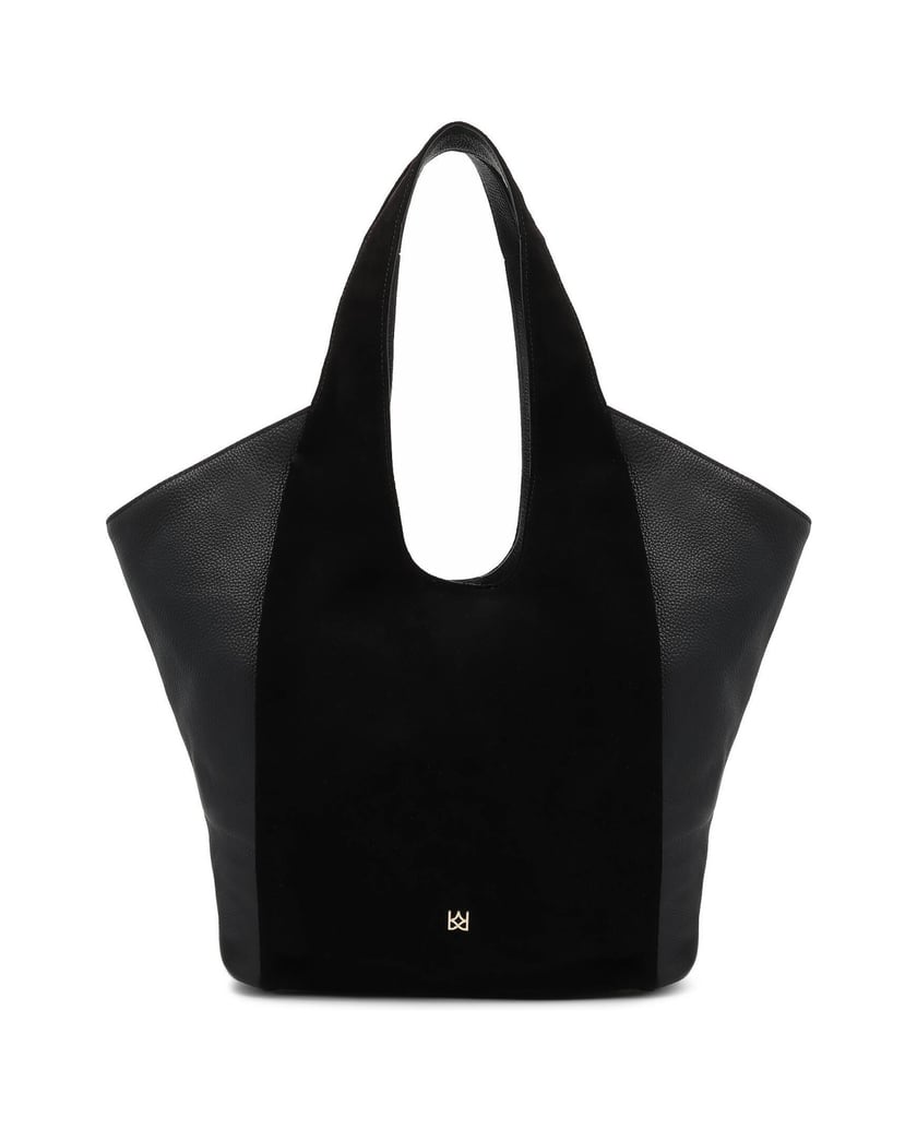 Kazar-Black-shopper-in-suede-and-pea-leather-černá