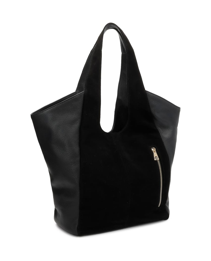 Kazar-Black-shopper-in-suede-and-pea-leather-černá