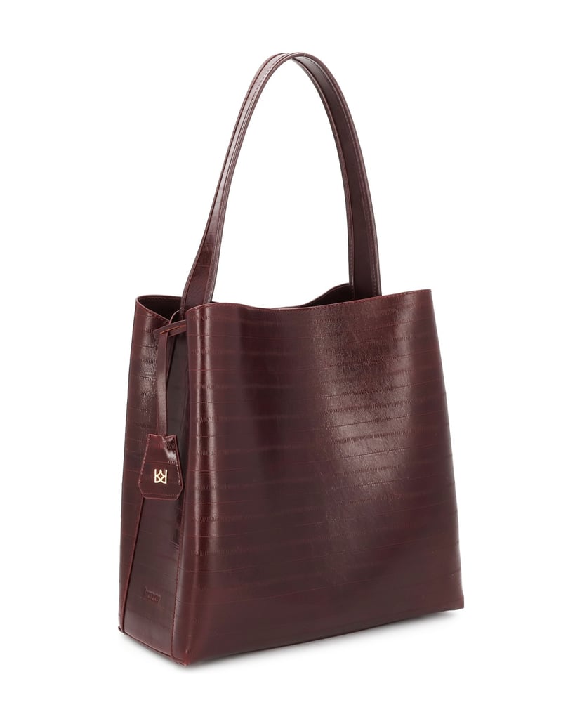 Kazar-Leather-bag-with-embossed-vertical-pattern-červená