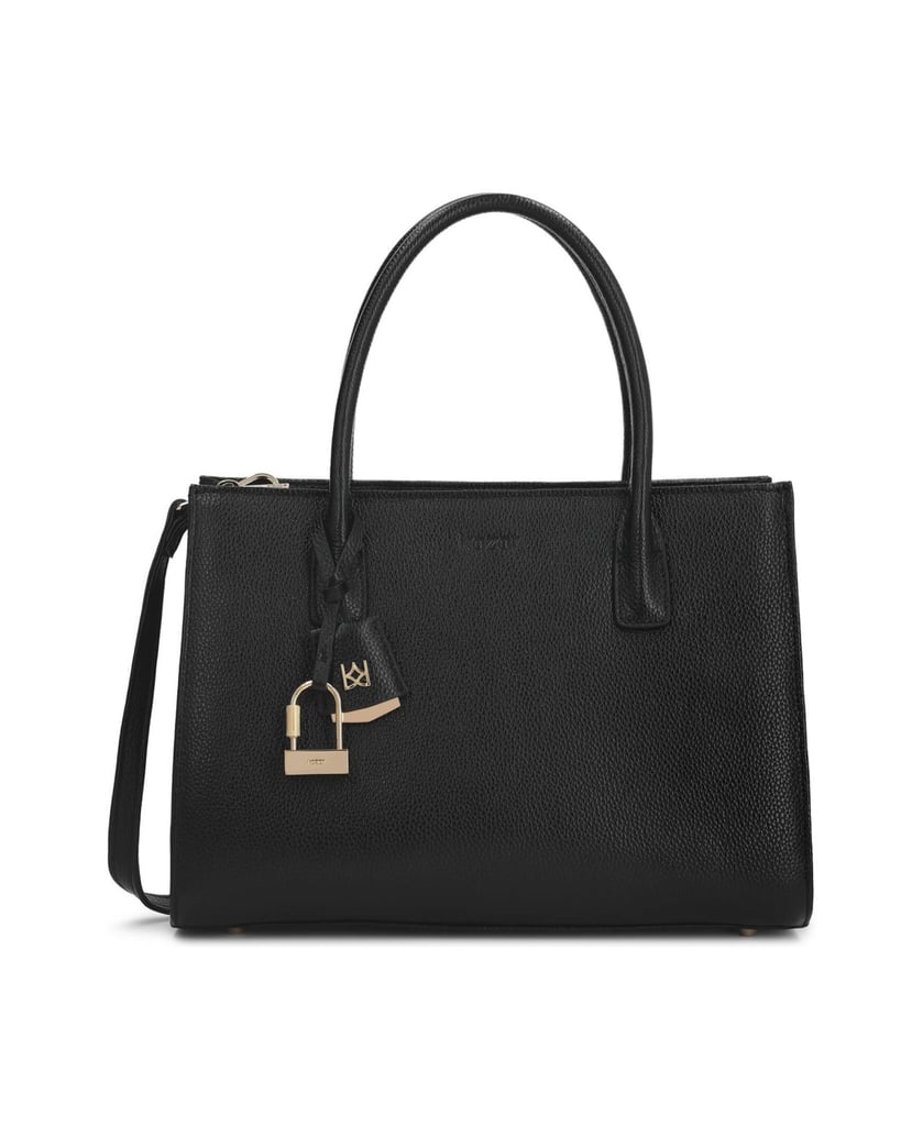 Kazar-Black-classic-line-bag-with-decorative-padlock-čierna
