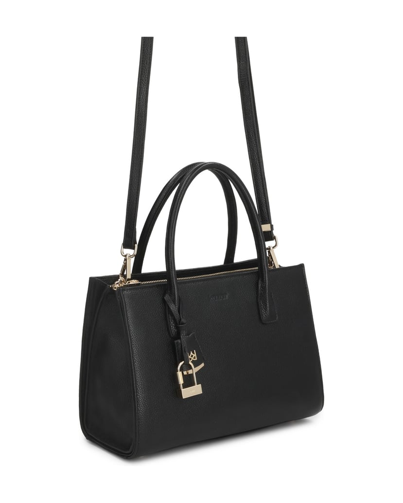 Kazar-Black-classic-line-bag-with-decorative-padlock-čierna