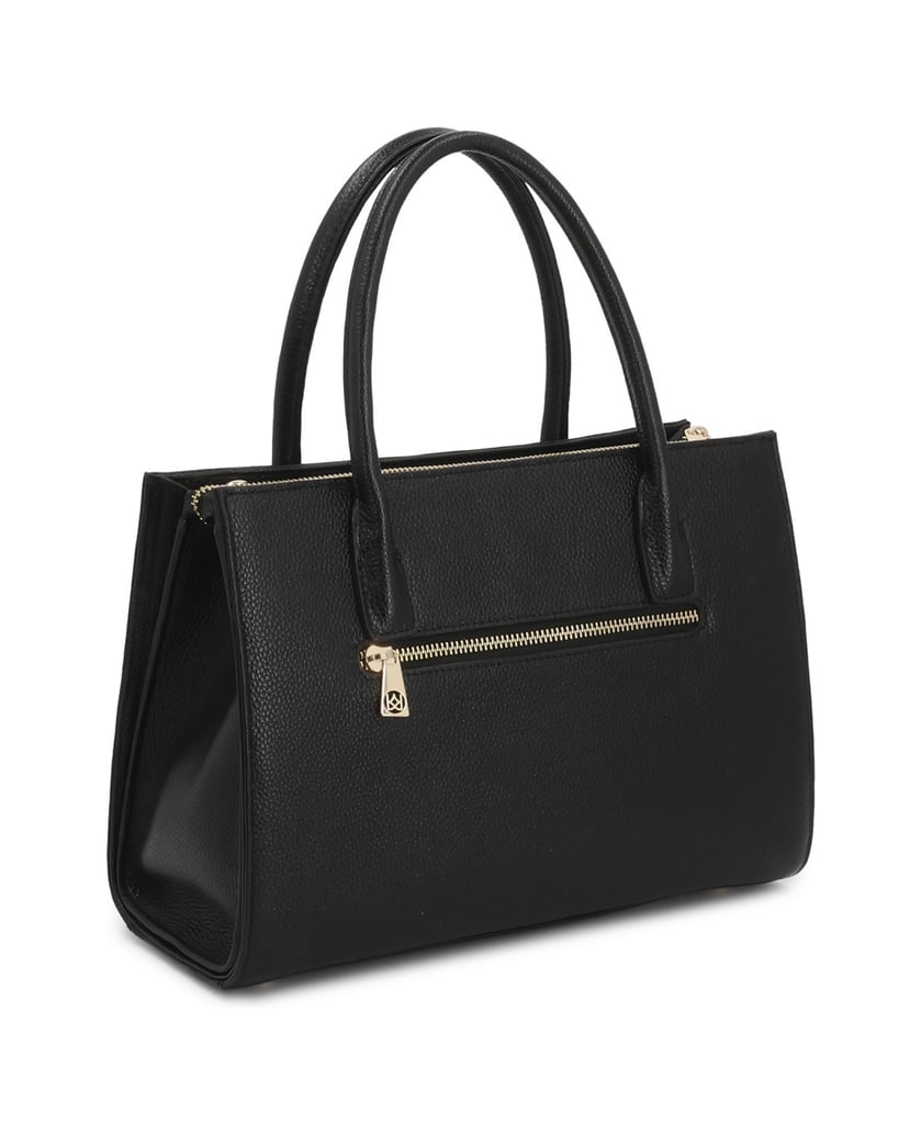 Kazar-Black-classic-line-bag-with-decorative-padlock-čierna