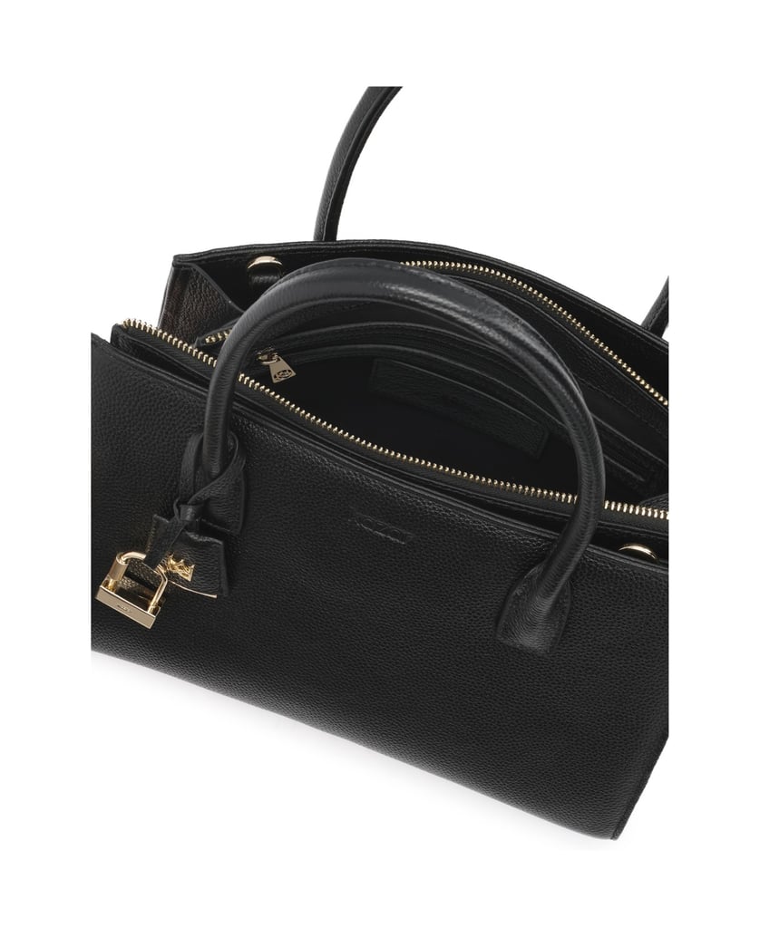Kazar-Black-classic-line-bag-with-decorative-padlock-čierna