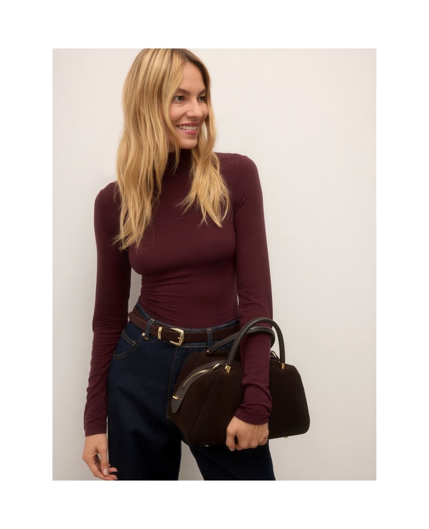 Kazar-Suede-and-smooth-leather-bag-with-short-handles-tmavá-hnedá