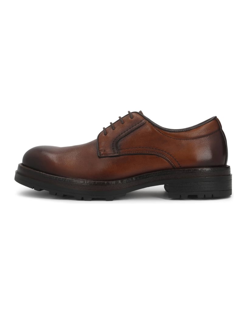 Kazar-Brown-leather-sole-derby-on-a-solid-sole-hnedá