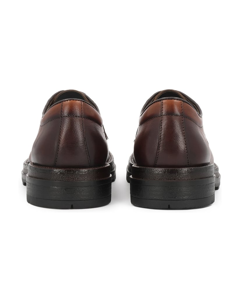 Kazar-Brown-leather-sole-derby-on-a-solid-sole-hnedá