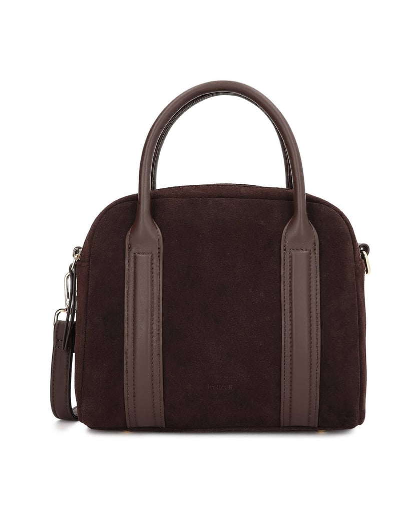 Kazar-Suede-bag-with-handles-and-straps-tmavě-hnědá