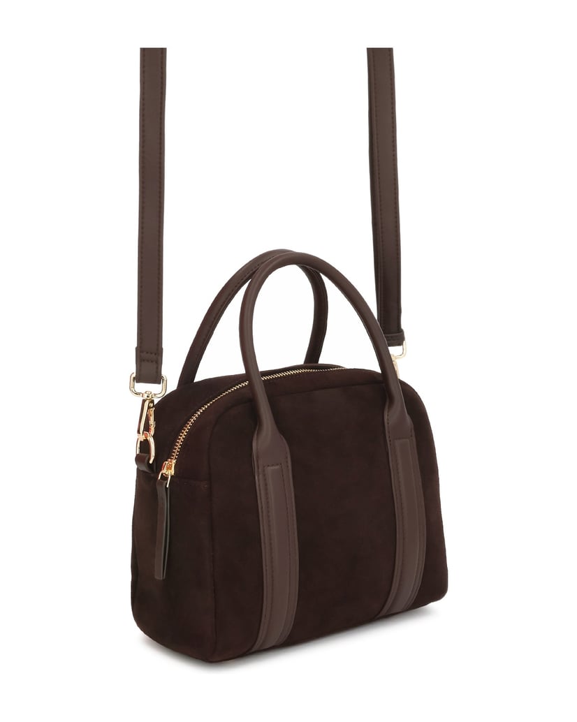 Kazar-Suede-bag-with-handles-and-straps-tmavě-hnědá