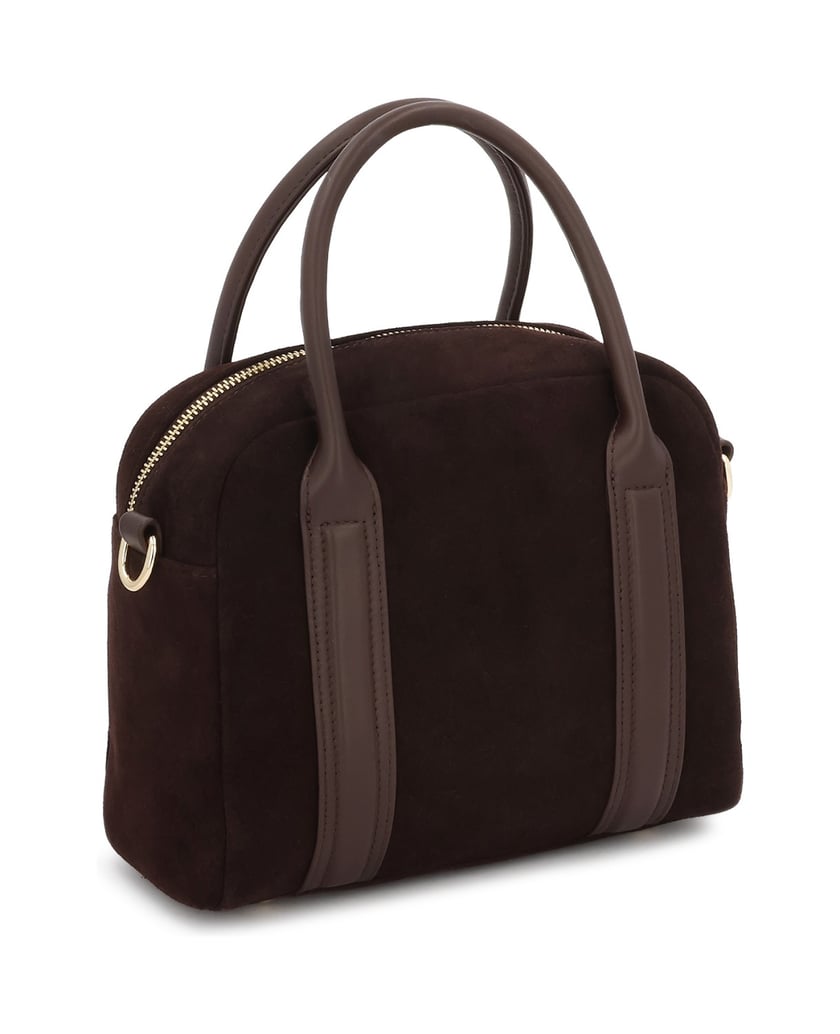 Kazar-Suede-bag-with-handles-and-straps-tmavě-hnědá