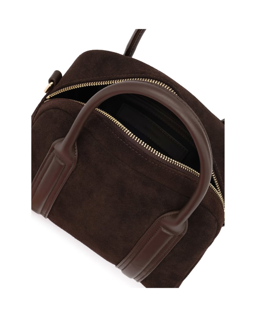 Kazar-Suede-bag-with-handles-and-straps-tmavě-hnědá
