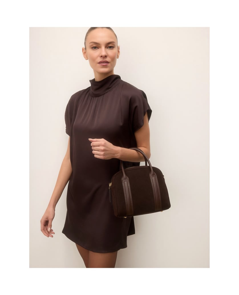 Kazar-Suede-bag-with-handles-and-straps-tmavě-hnědá
