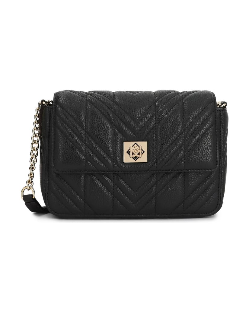 Kazar-Genuine-leather-quilted-chain-bag-čierna