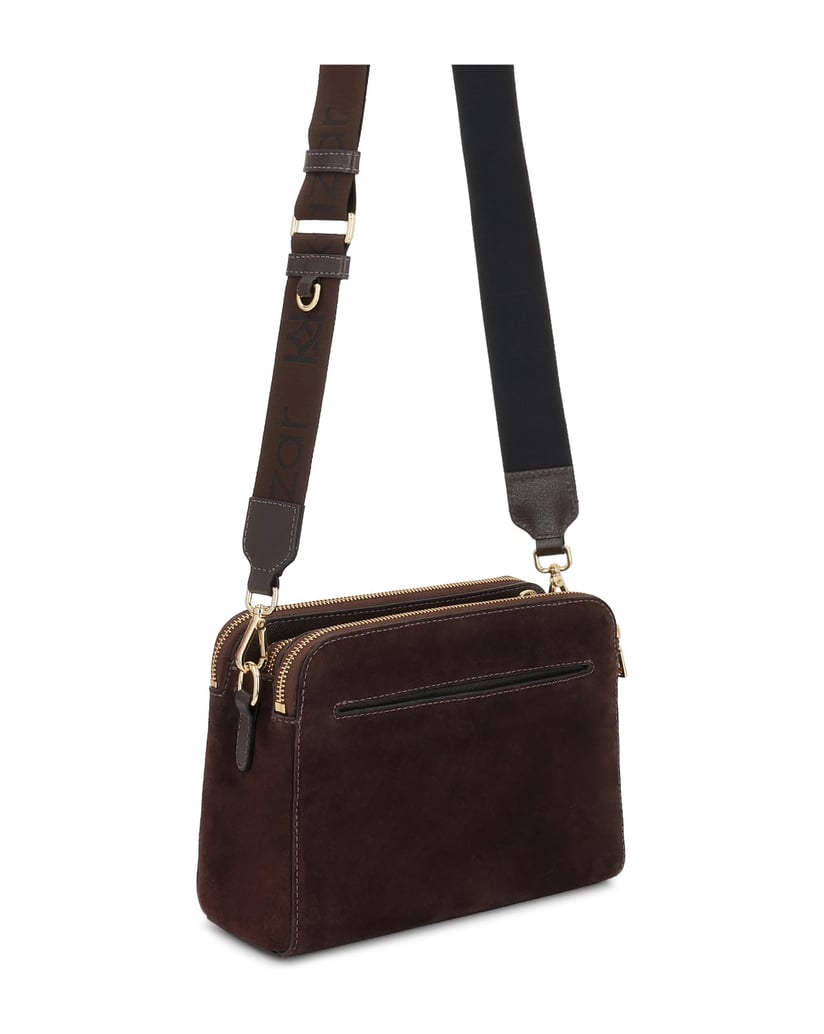 Kazar-Dark-brown-suede-bag-with-three-compartments-tmavá-hnedá