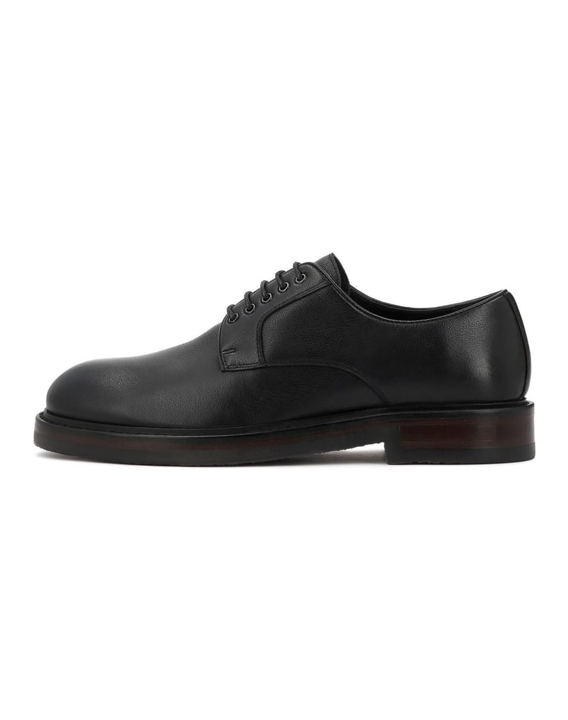 Kazar-Black-men's-derby-shoes-made-of-genuine-leather-černá