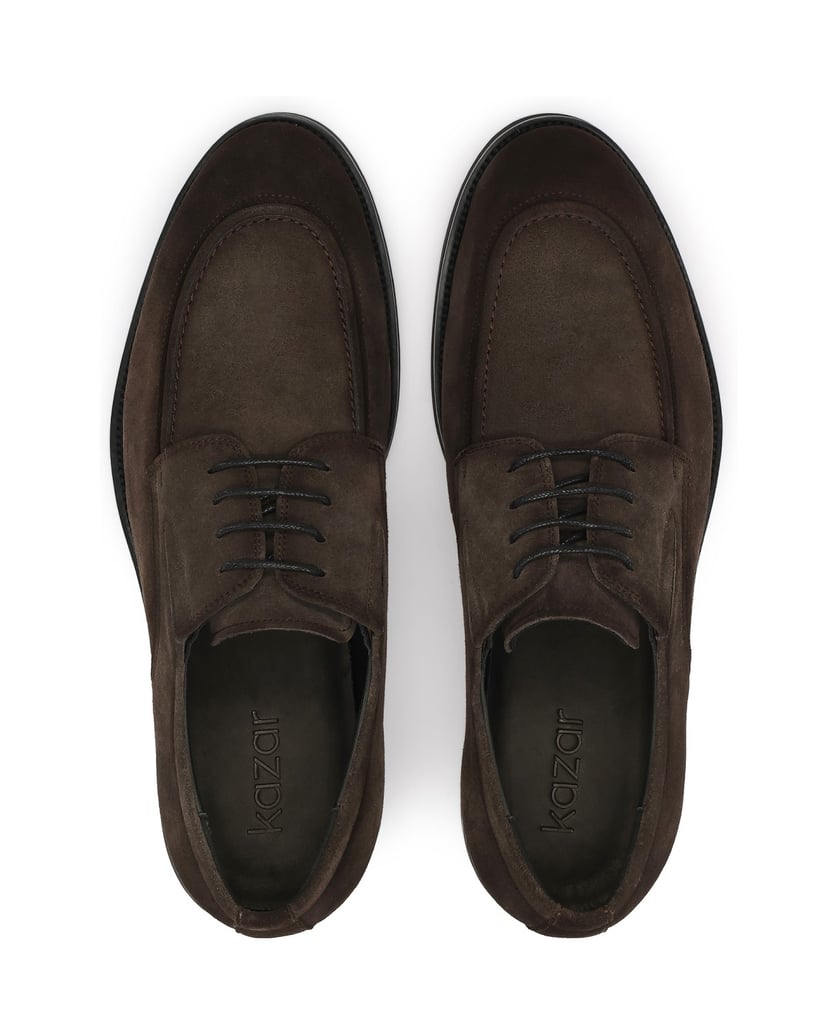 Kazar-Suede-lace-up-half-shoes-with-elastic-inserts-tmavá-hnedá