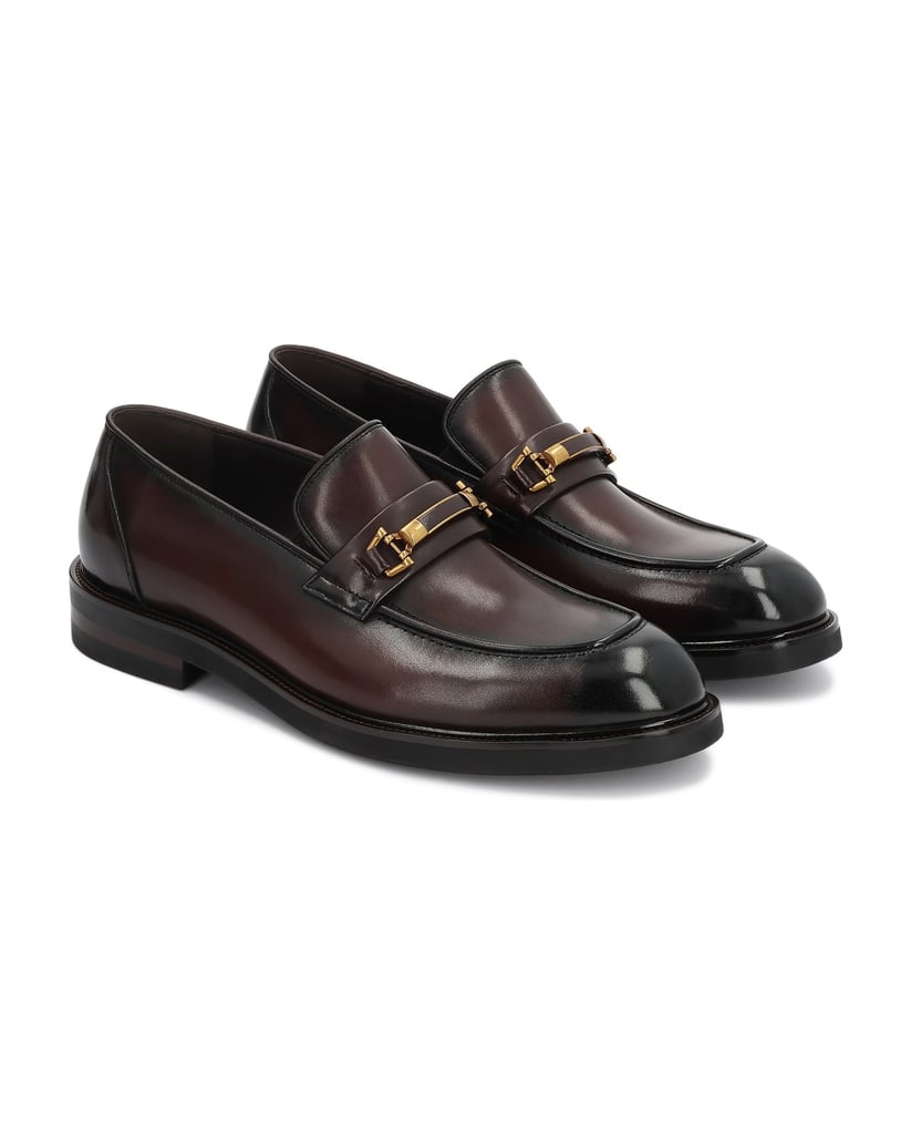 Kazar-Men's-Brown-shaded-leather-loafers-with-embellishment-hnedá