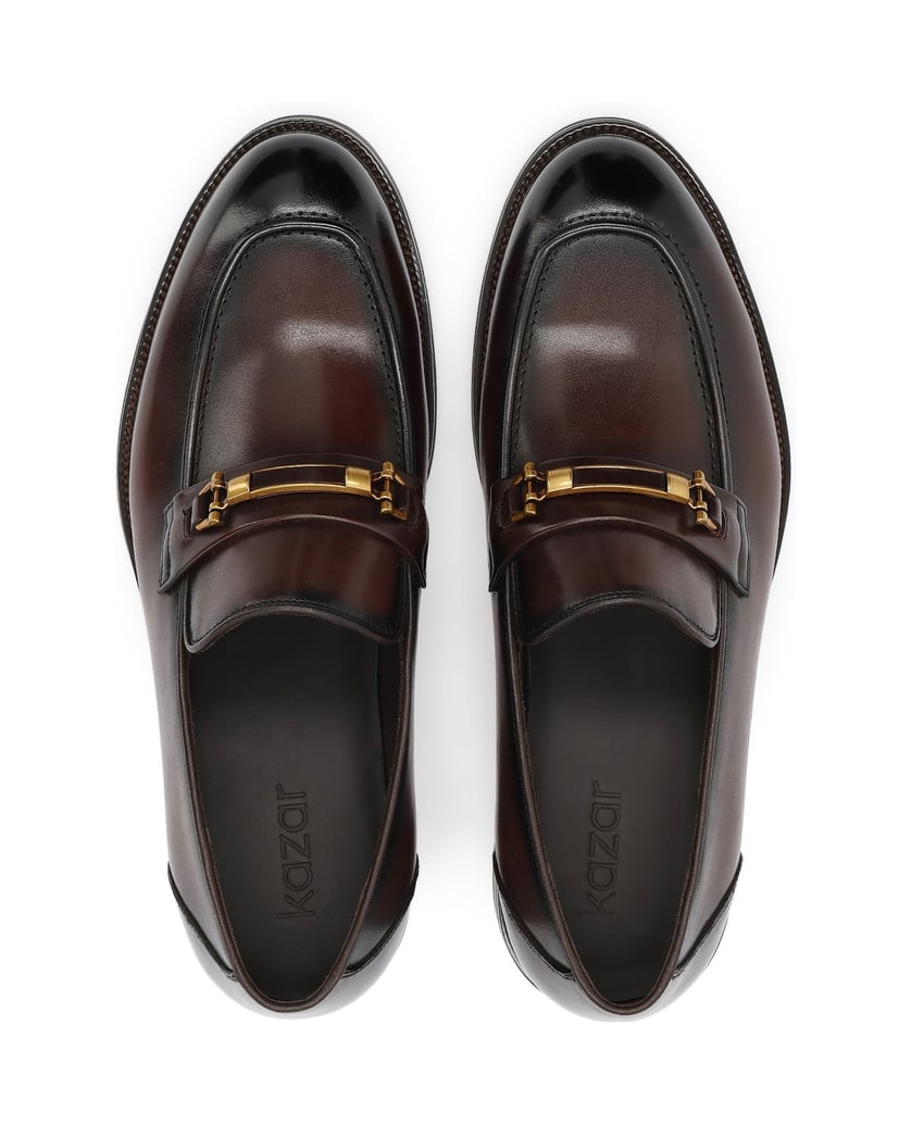 Kazar-Men's-Brown-shaded-leather-loafers-with-embellishment-hnedá