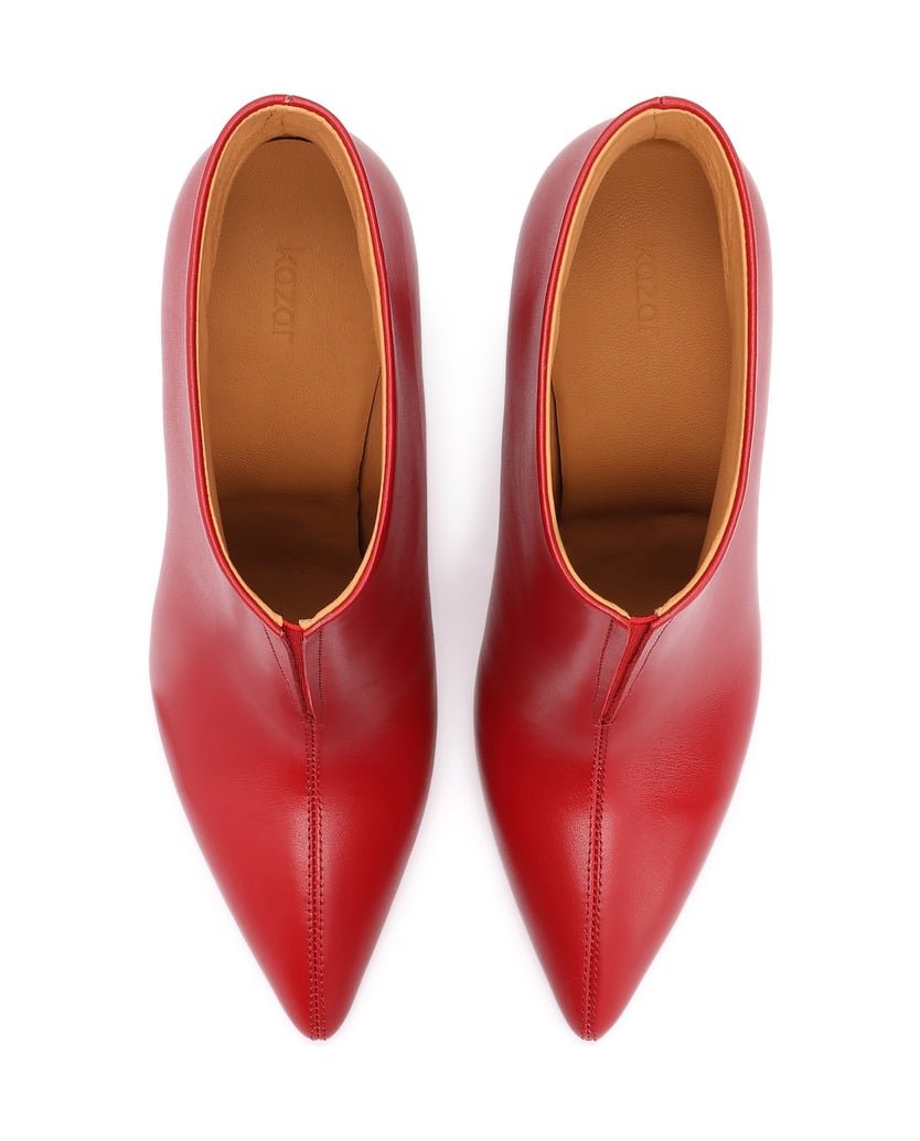 Kazar-Red-booties-with-elastic-inserts-červená
