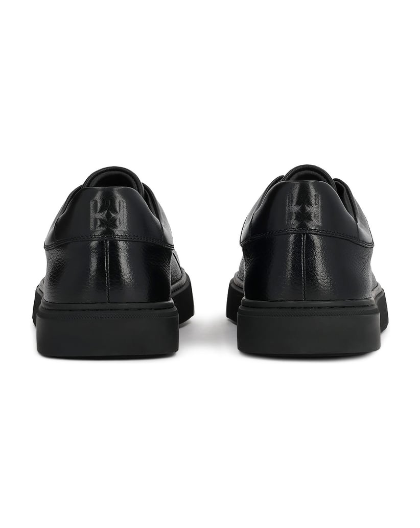 Kazar-Minimalist-sneakers-in-smooth-and-pea-grained-leather-černá