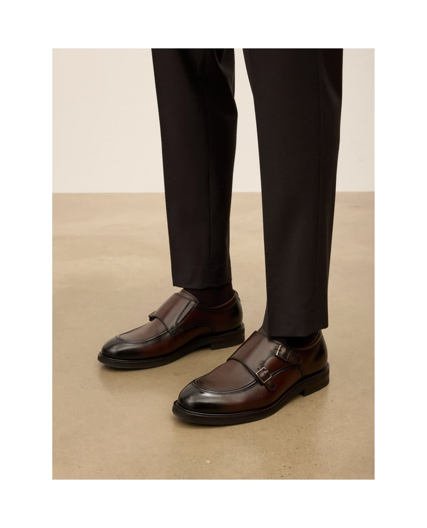 Kazar-Men's-monk-strap-shoes-hnedá