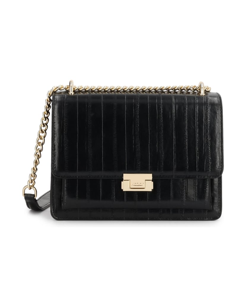 Kazar-Elegant-chain-bag-with-a-flap-čierna