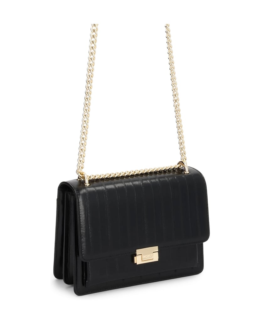 Kazar-Elegant-chain-bag-with-a-flap-čierna