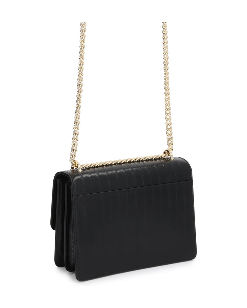 Kazar-Elegant-chain-bag-with-a-flap-čierna