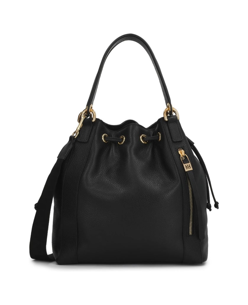 Kazar-Bucket-bag-with-handles-and-detachable-strap-čierna
