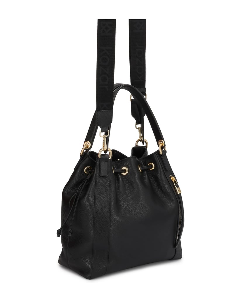 Kazar-Bucket-bag-with-handles-and-detachable-strap-čierna