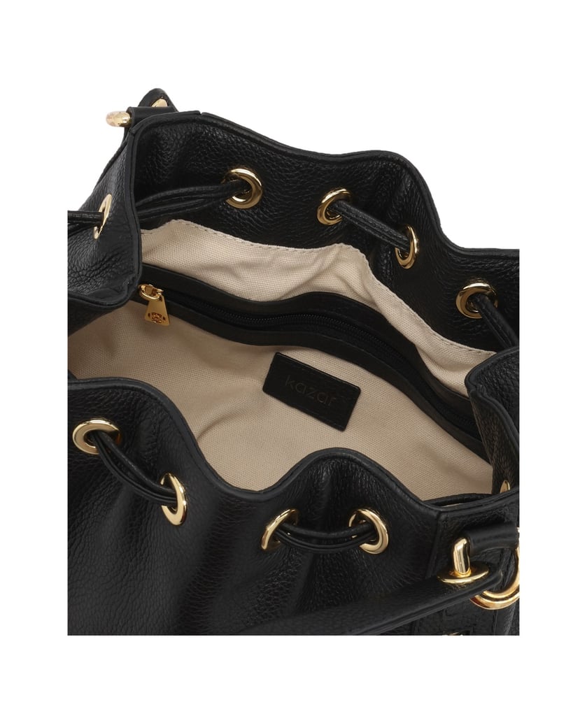 Kazar-Bucket-bag-with-handles-and-detachable-strap-čierna
