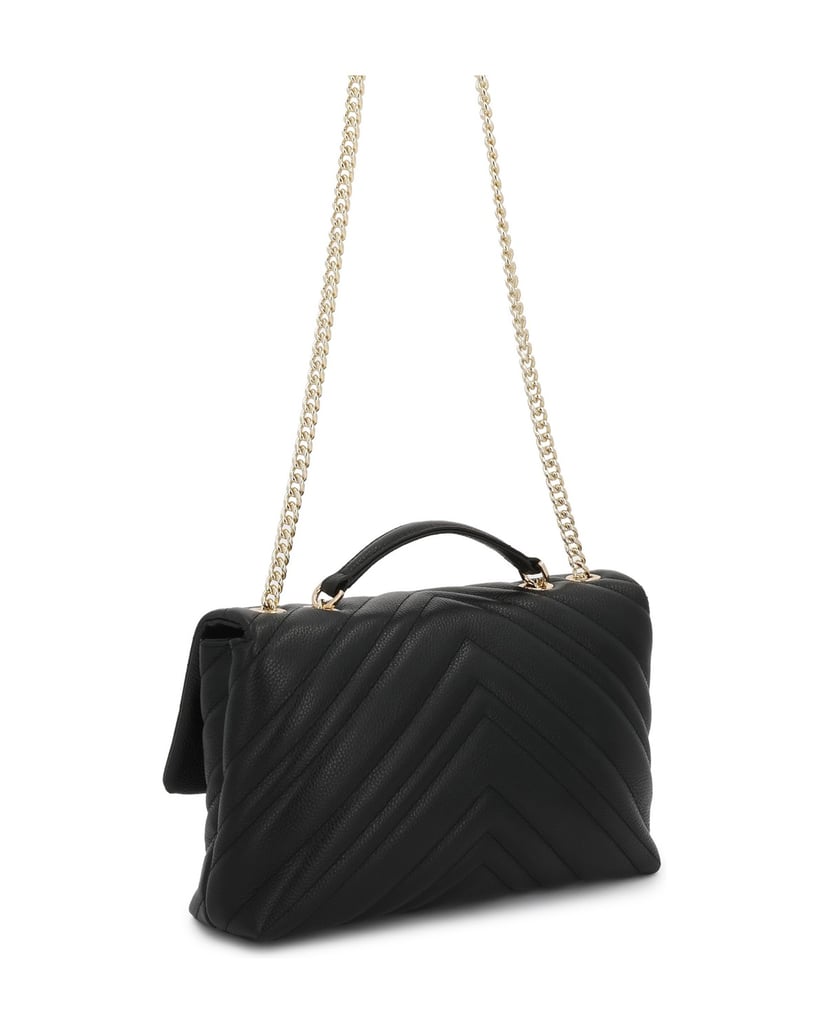 Kazar-Gesteppte-Briefträger-Tasche-aus-schwarzem-Naturleder-an-einer-Kette-schwarz