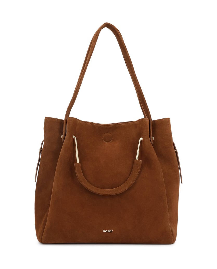 Kazar-Brown-suede-shopper-bag-with-double-handles-ťavia