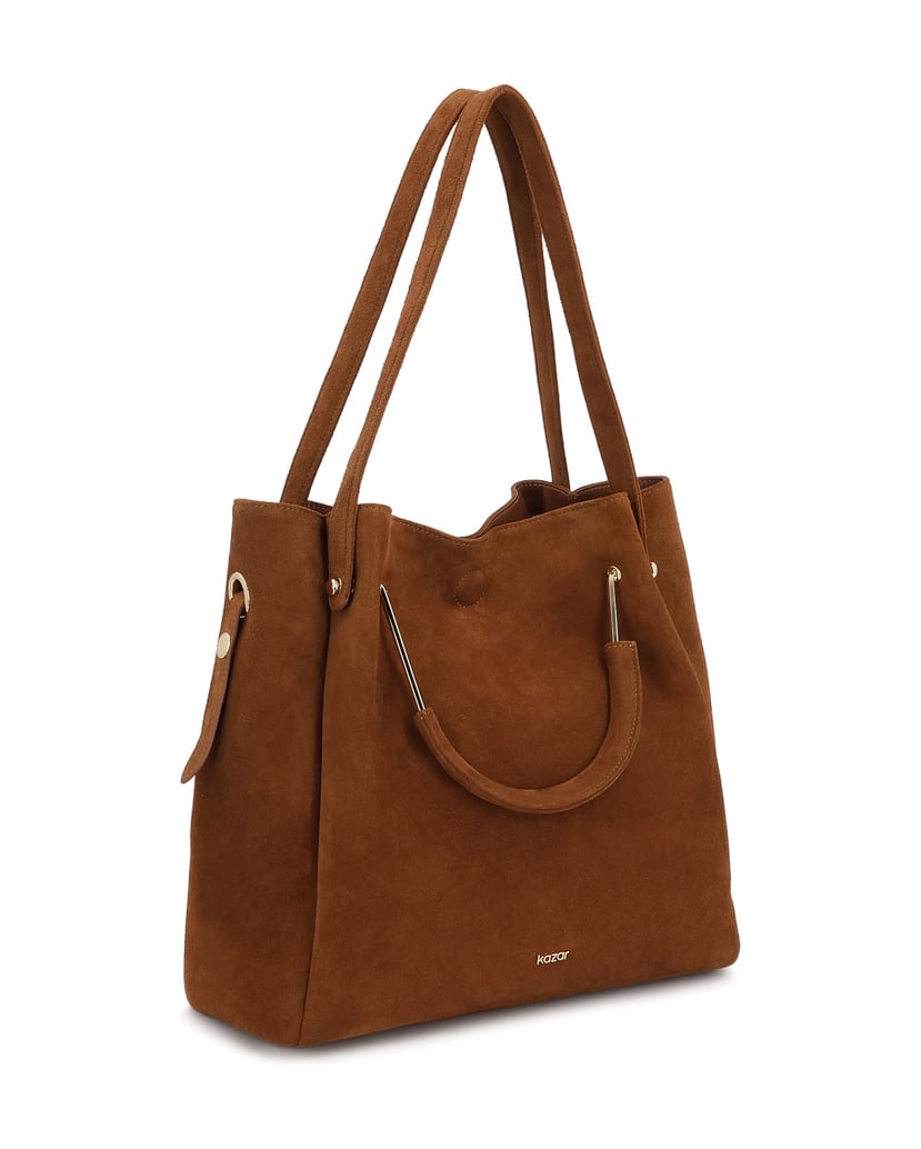 Kazar-Brown-suede-shopper-bag-with-double-handles-ťavia