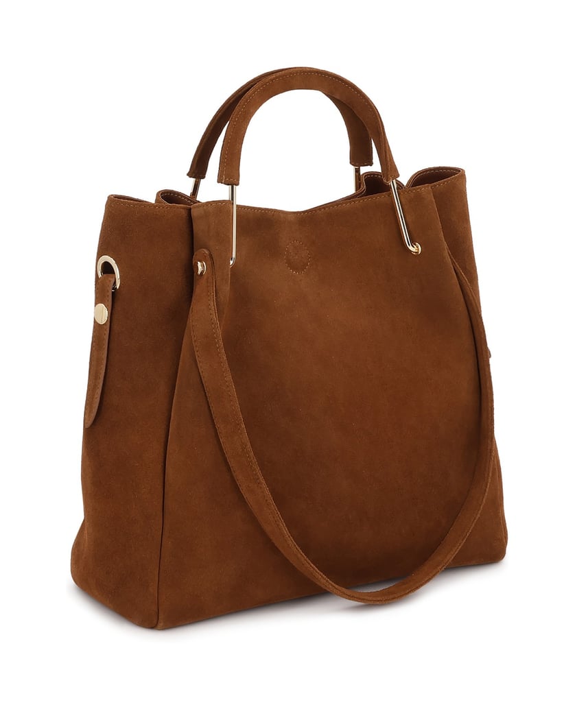 Kazar-Brown-suede-shopper-bag-with-double-handles-ťavia