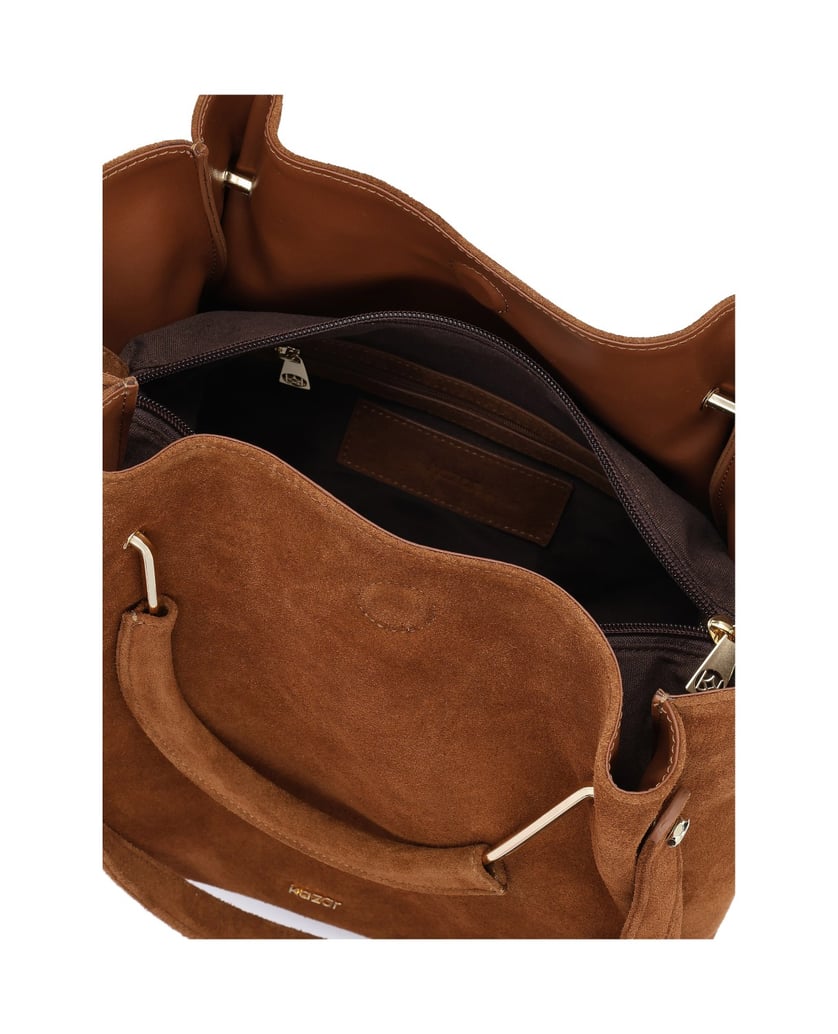 Kazar-Brown-suede-shopper-bag-with-double-handles-ťavia