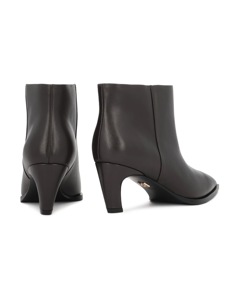 Kazar-Dark-brown-EDITIONS-booties-with-a-contoured-heel-tmavě-hnědá