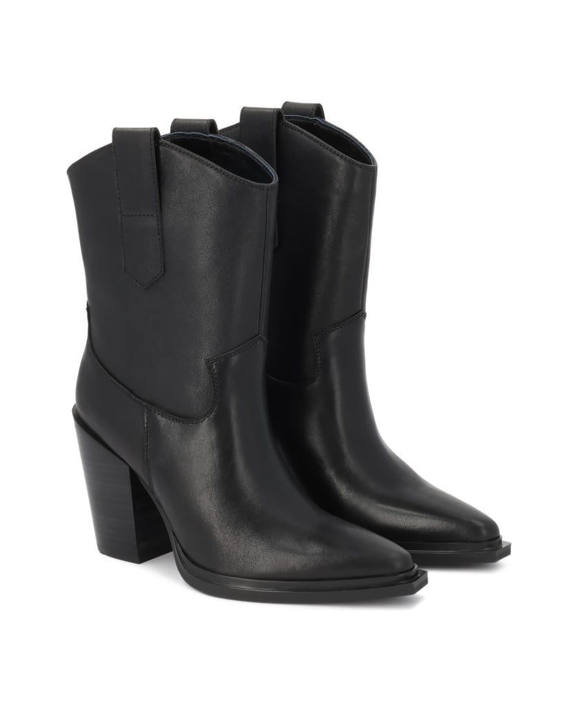 Kazar-Black-leather-cowboy-boots-with-sculpted-heel-černá
