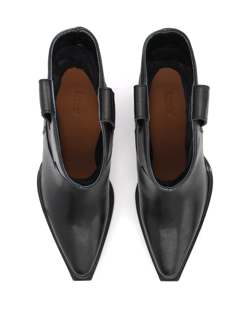 Kazar-Black-leather-cowboy-boots-with-sculpted-heel-černá