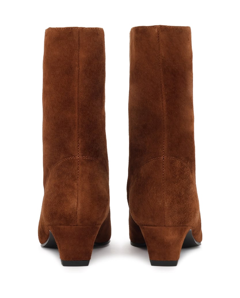 Kazar-Brown-suede-booties-with-slim-lines-hnedá