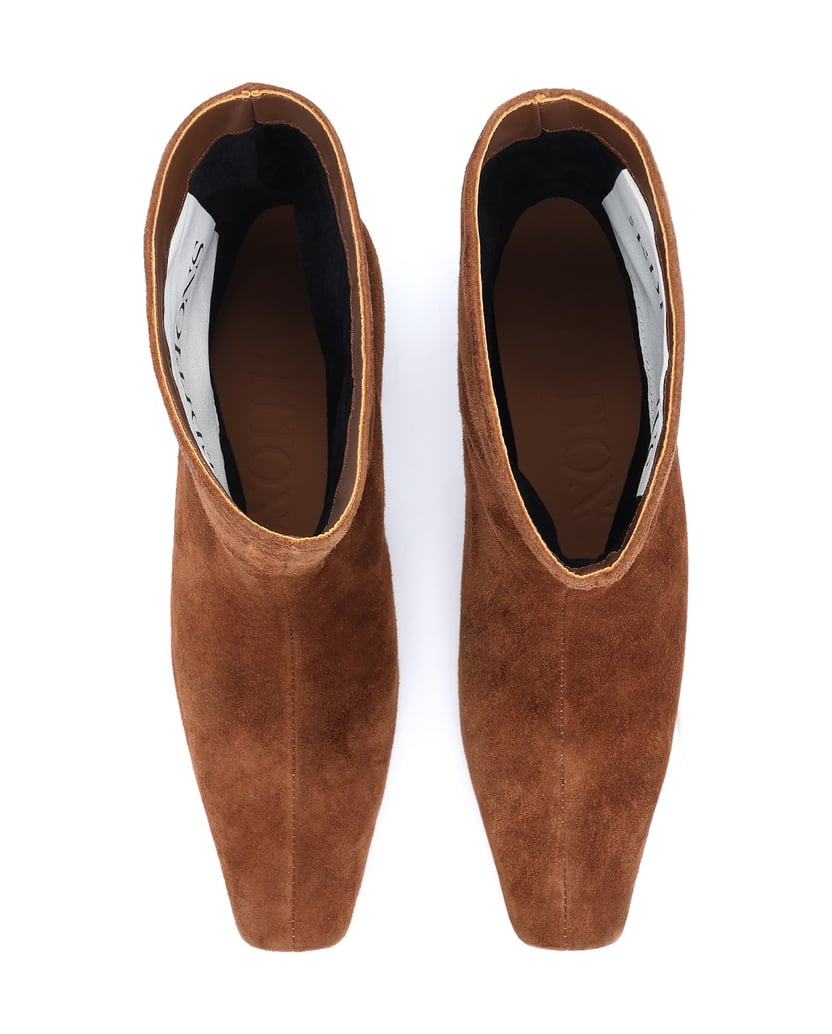 Kazar-Brown-suede-booties-with-slim-lines-hnedá