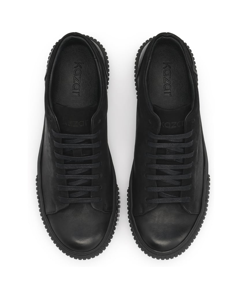 Kazar-Black-nubuck-sneakers-with-a-minimalist-design-čierna