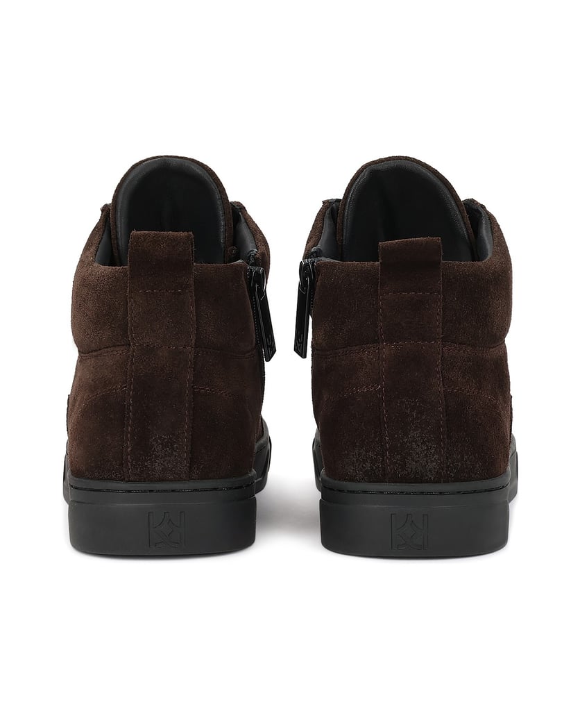 Kazar-Brown-suede-sneakers-with-zipper-and-lacing-hnedá