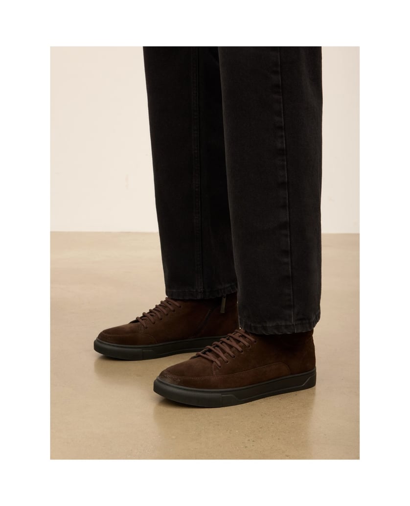Kazar-Brown-suede-sneakers-with-zipper-and-lacing-hnedá