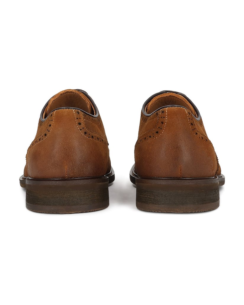 Kazar-Brown-suede-half-shoes-with-openwork-embellishment-hnedá