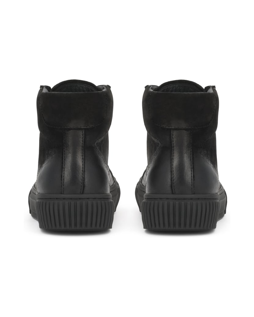 Kazar-Black-lace-up-nubuck-sneakers-čierna