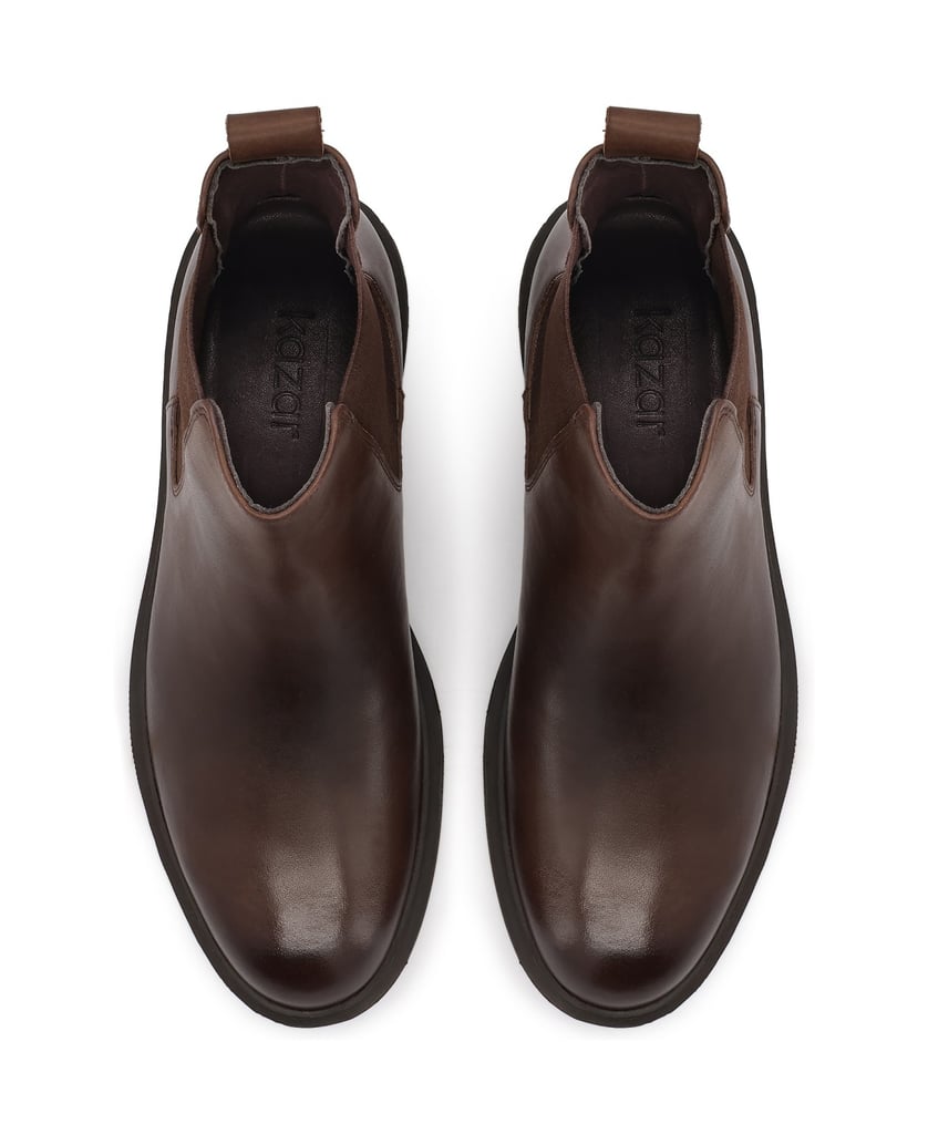 Kazar-Brown-leather-chelsea-boots-in-a-smart-casual-style-hnědá