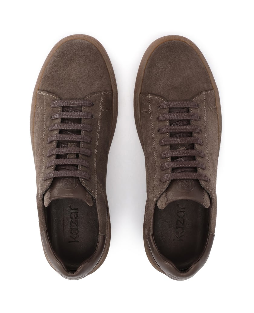 Kazar-Taupe-sneakers-with-low-upper-tmavošedá