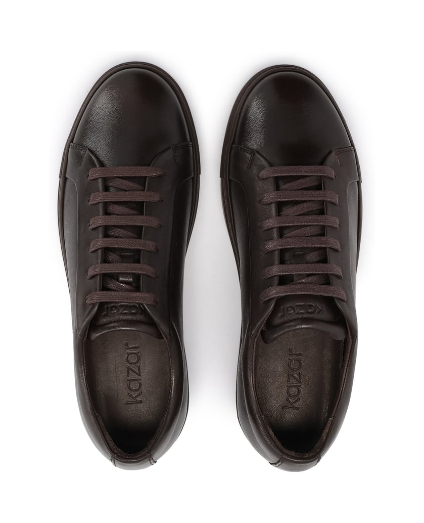 Kazar-Brown-leather-low-top-sneakers-hnedá