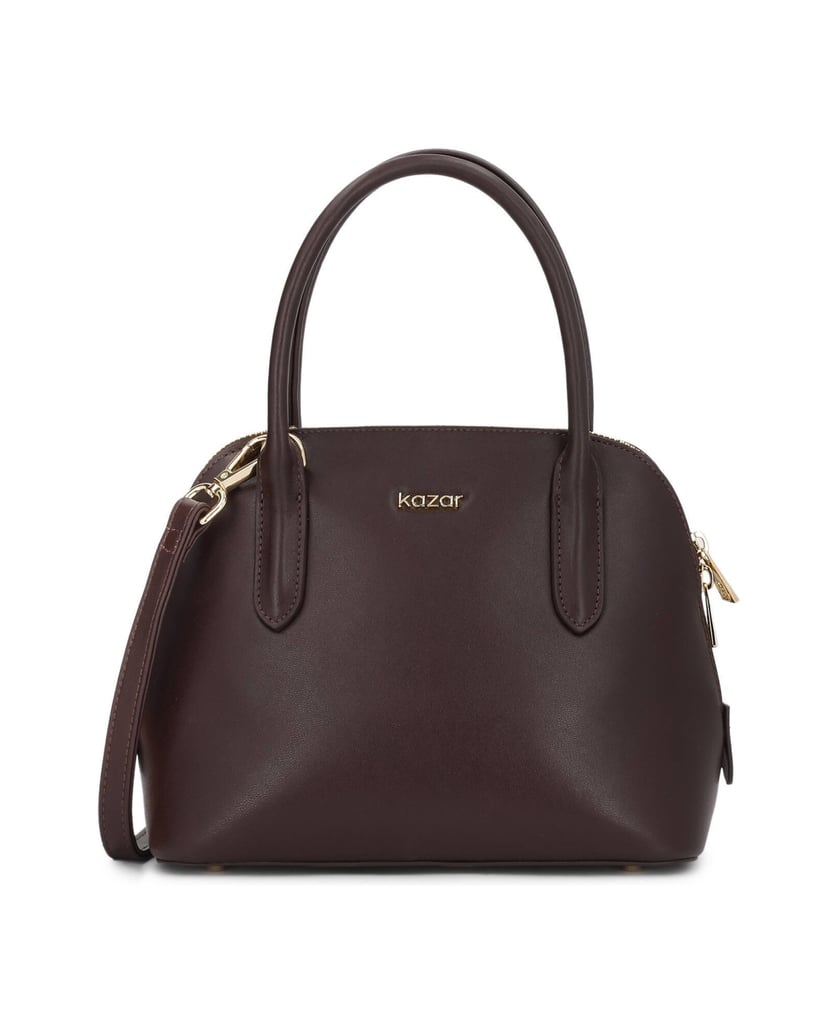 Kazar-A-maroon-satchel-style-bag-with-handles-and-a-strap-červená